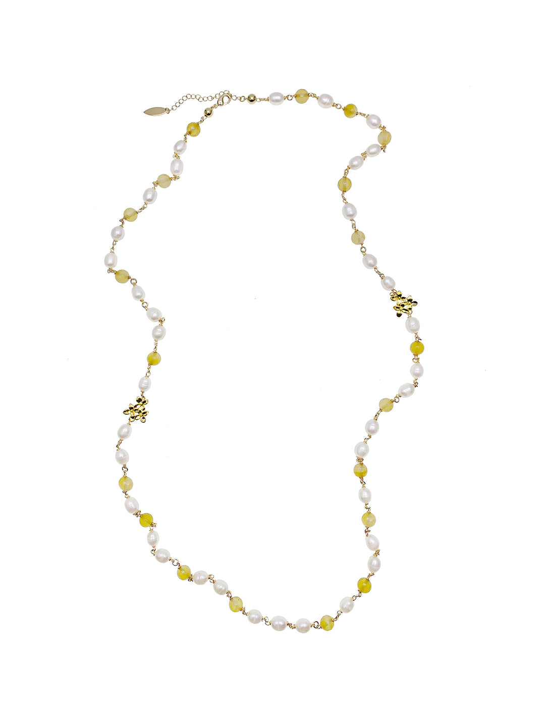 Yellow Agates & Freshwater Pearls Multi-Way Necklace HN021 - FARRA