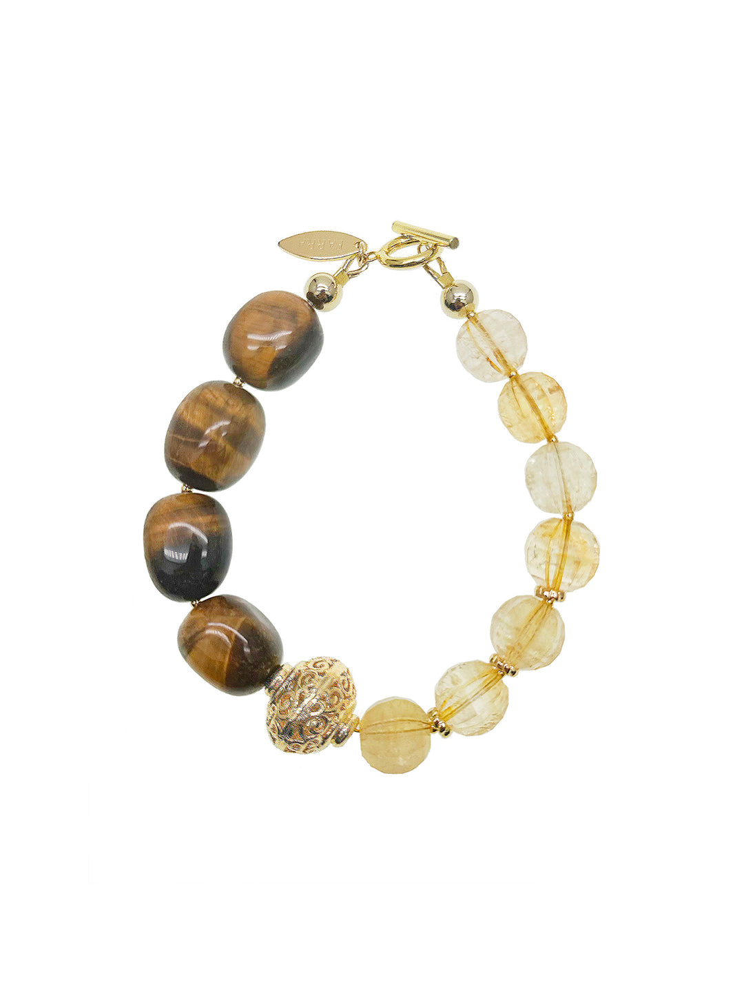 Citrine With Tiger Eye Stones Bracelet JB005 - FARRA