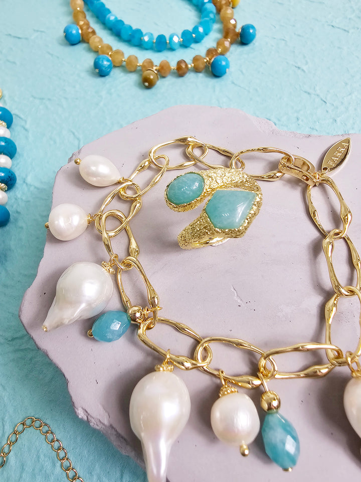 Amazonite Stone Open Ring PR011