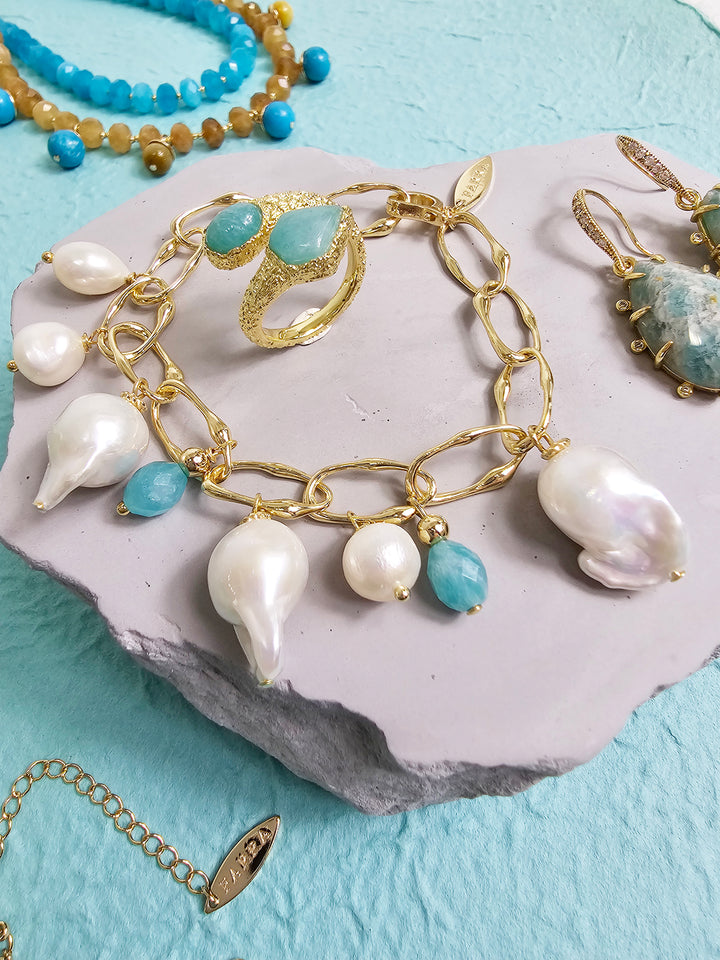 Amazonite Stone Open Ring PR011