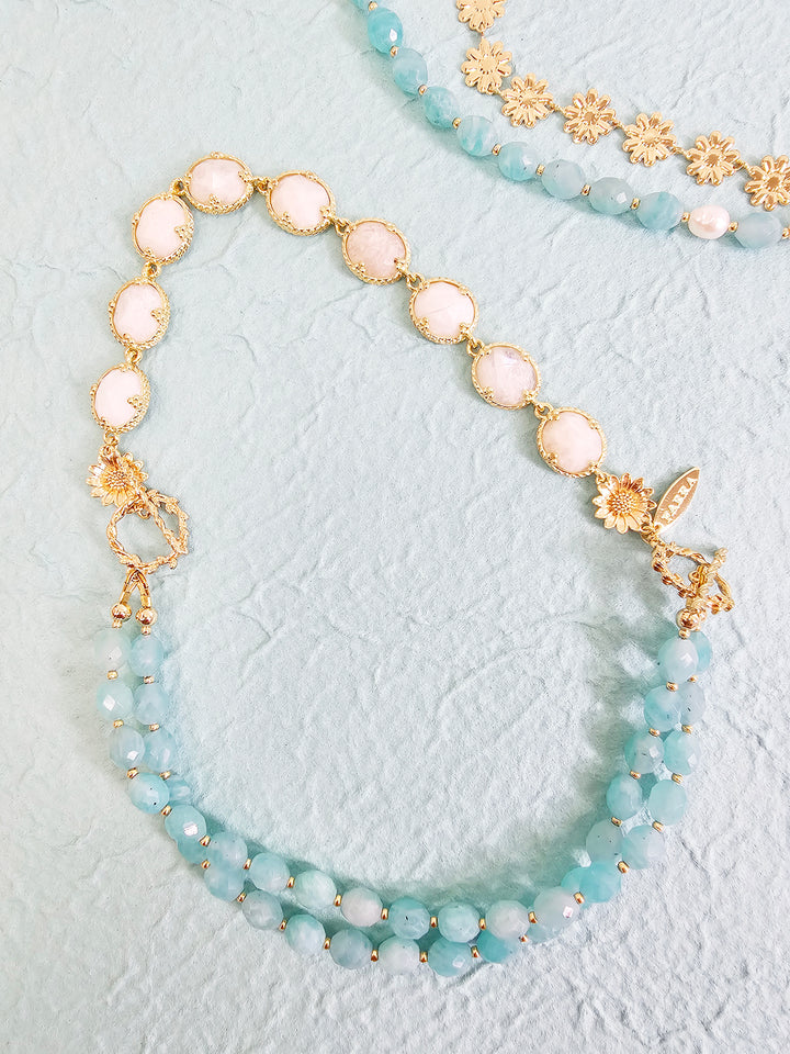 Amazonite With White Moonstone Versatile Necklace PN017
