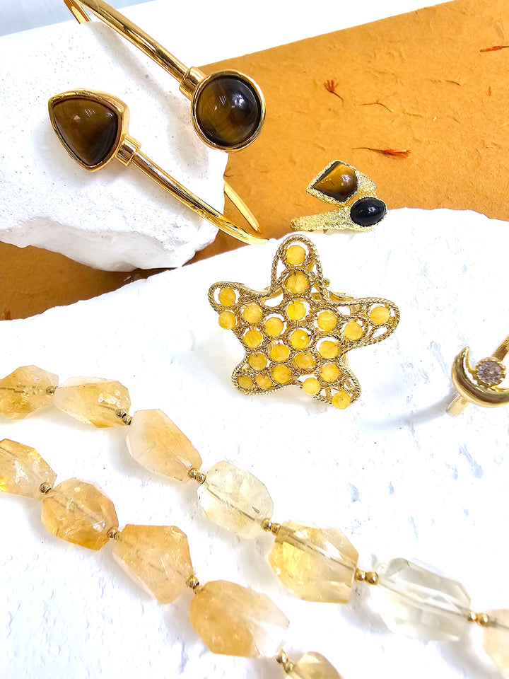 Brown Tiger-eye Stone Bangle PB021