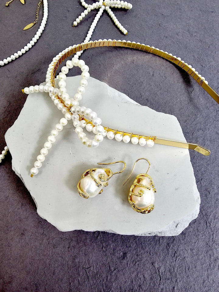 Freshwater Pearls Crafted Butterfly Knot Hair Band NH001