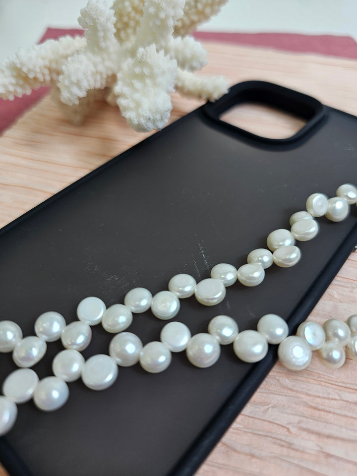 Petal Shaped Freshwater Pearls Phone Strap PC032