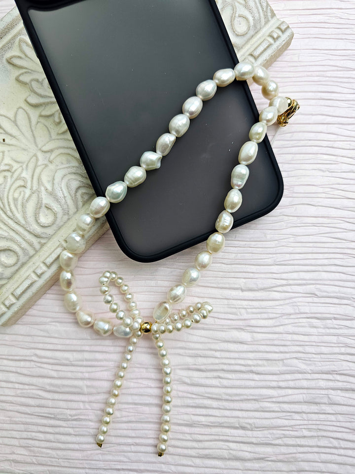 Freshwater Pearl With Butterfly Knot Versatile Phone Strap PC031