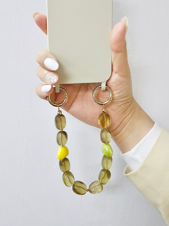 Nugget Citrine With Hearts Phone Strap PC021