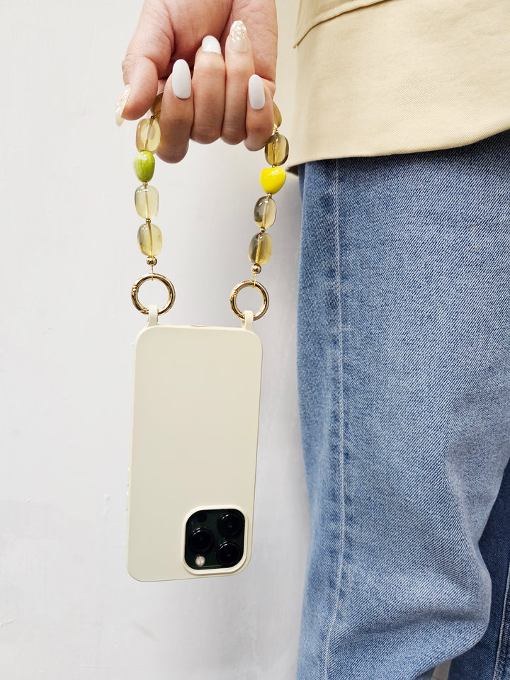Nugget Citrine With Hearts Phone Strap PC021