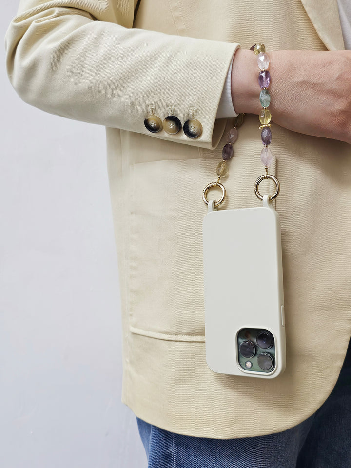 Colormixed Natural  Rose Quartz Citrine Amethyst Phone Strap PC014