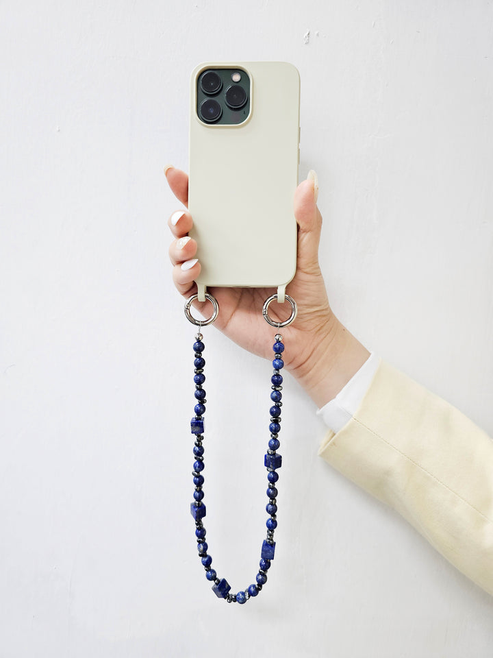 Cube And Round Lapis Lazuli Phone Charm PC034