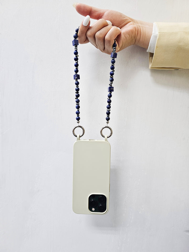 Cube And Round Lapis Lazuli Phone Charm PC034