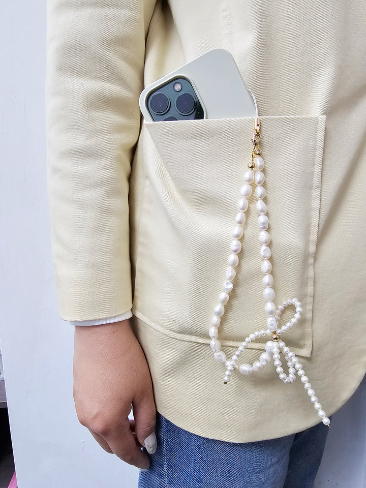 Freshwater Pearl With Butterfly Knot Versatile Phone Strap PC031
