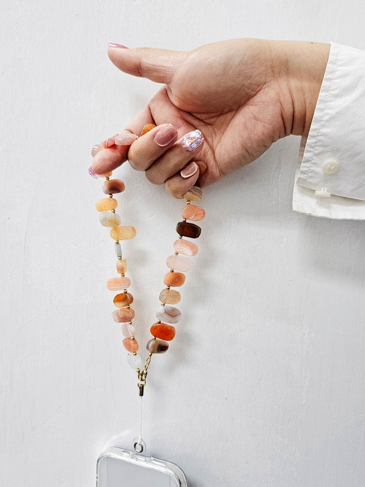 Orange Lace Agate Phone Strap PC006