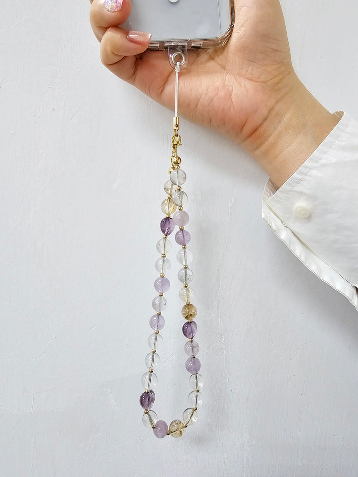 Natural Quartz Mixed Phone Strap PC023