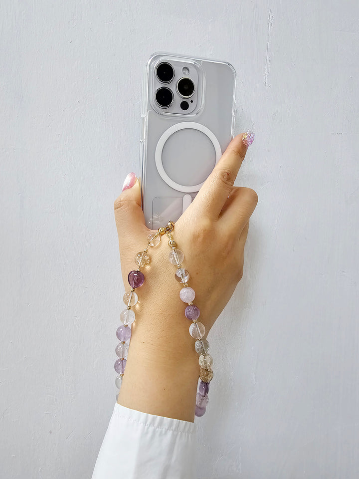 Natural Quartz Mixed Phone Strap PC023