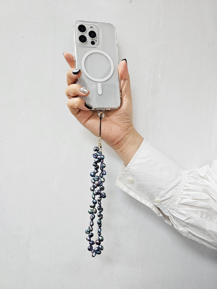 Petal Shaped Purple Freshwater Pearls Phone Strap PC038