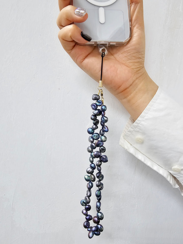 Petal Shaped Purple Freshwater Pearls Phone Strap PC038