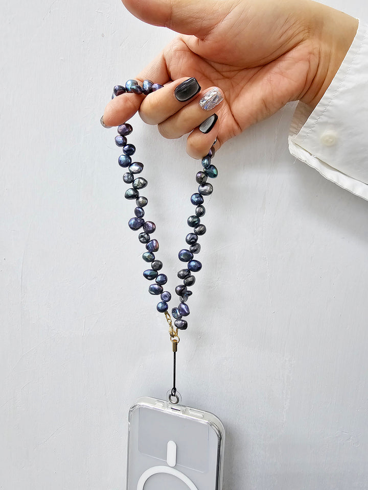 Petal Shaped Purple Freshwater Pearls Phone Strap PC038