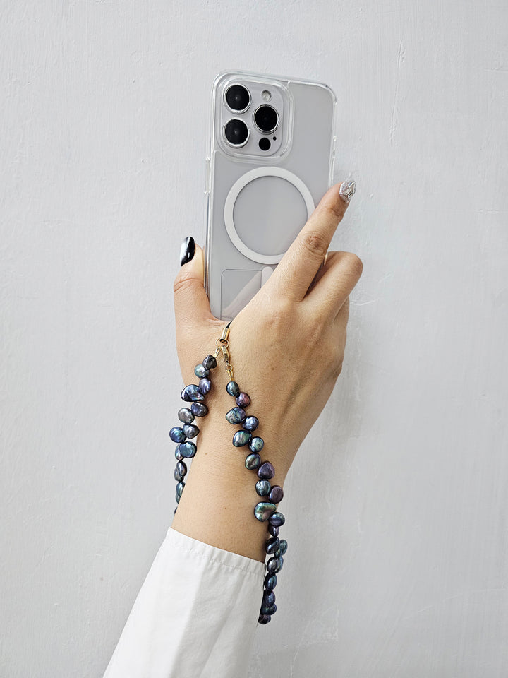 Petal Shaped Purple Freshwater Pearls Phone Strap PC038