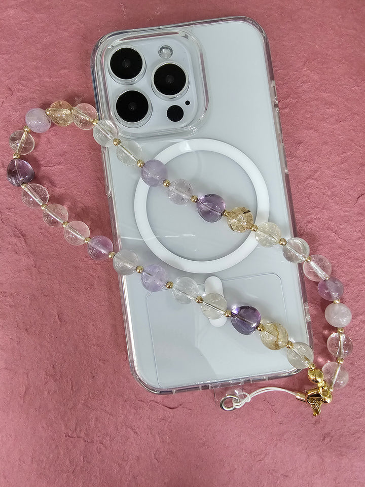 Natural Quartz Mixed Phone Strap PC023