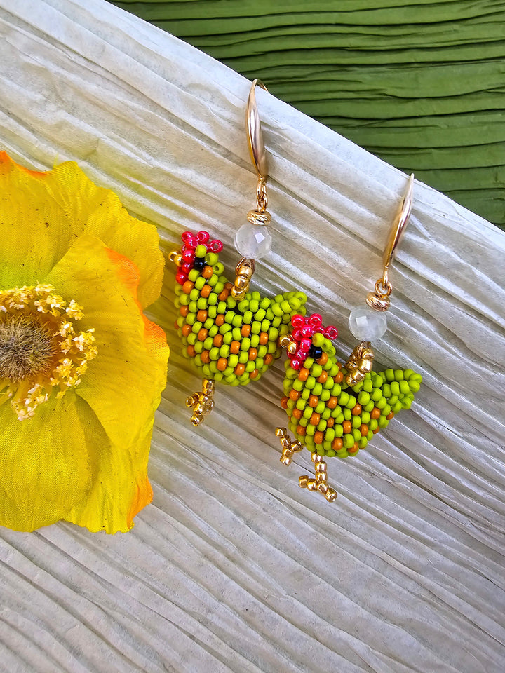 Playful Handcrafted Chicken Dangle Earrings QE009