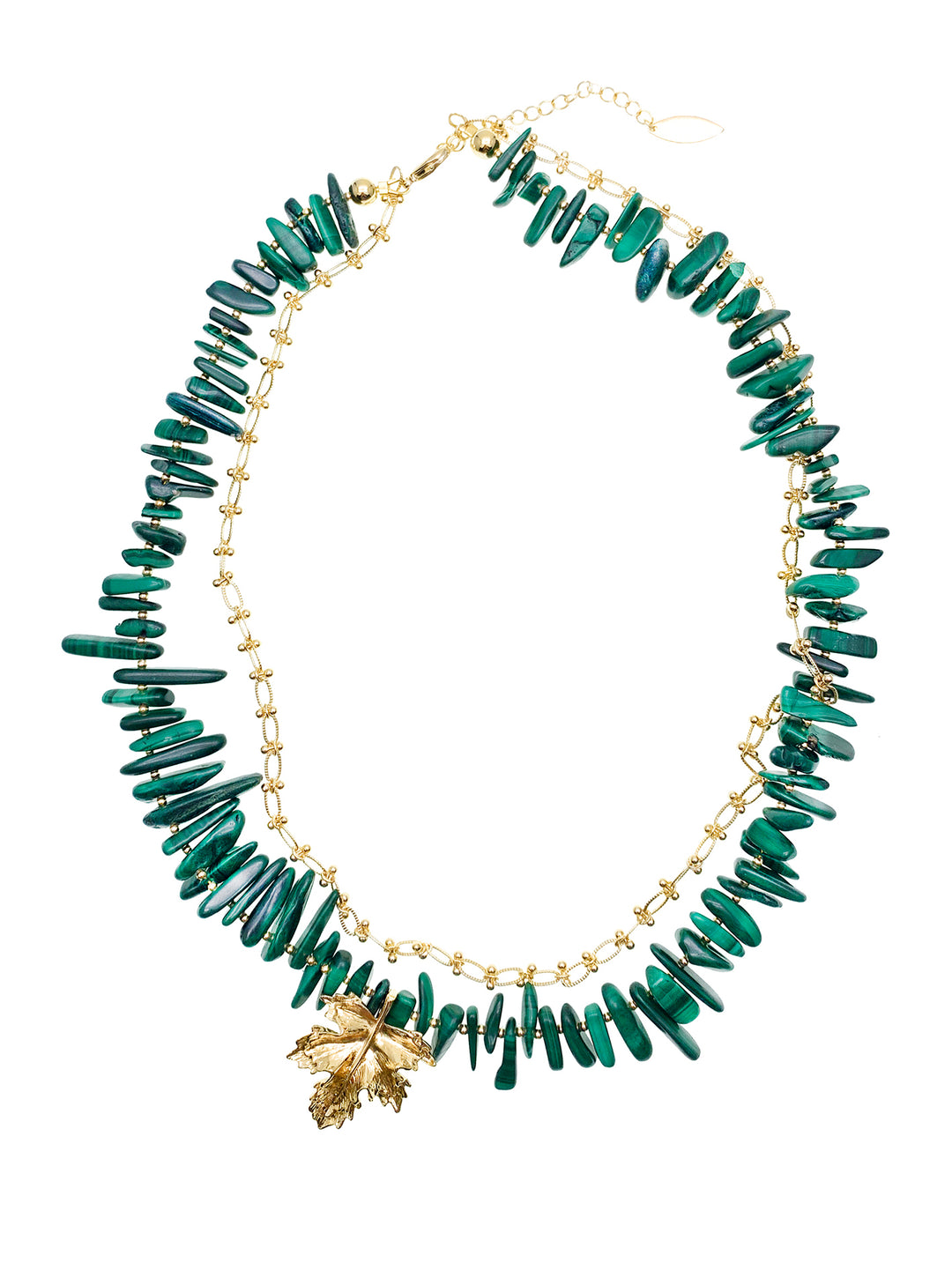 Hawaiian Chips Malachite With Chain Stylish Necklace HN028 - FARRA
