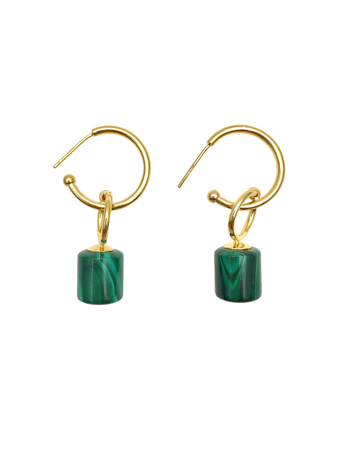 Malachite Simple Earrings AE032 - FARRA