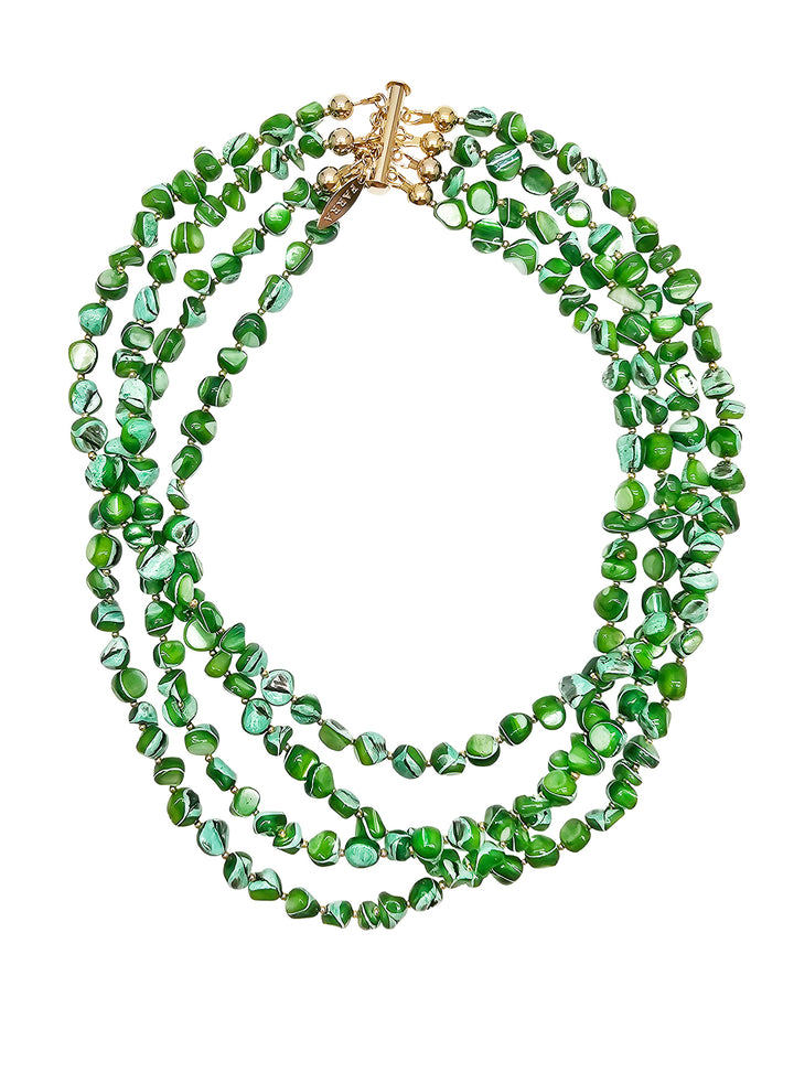 Green Natural Shell Multi-Layers Necklace PN070