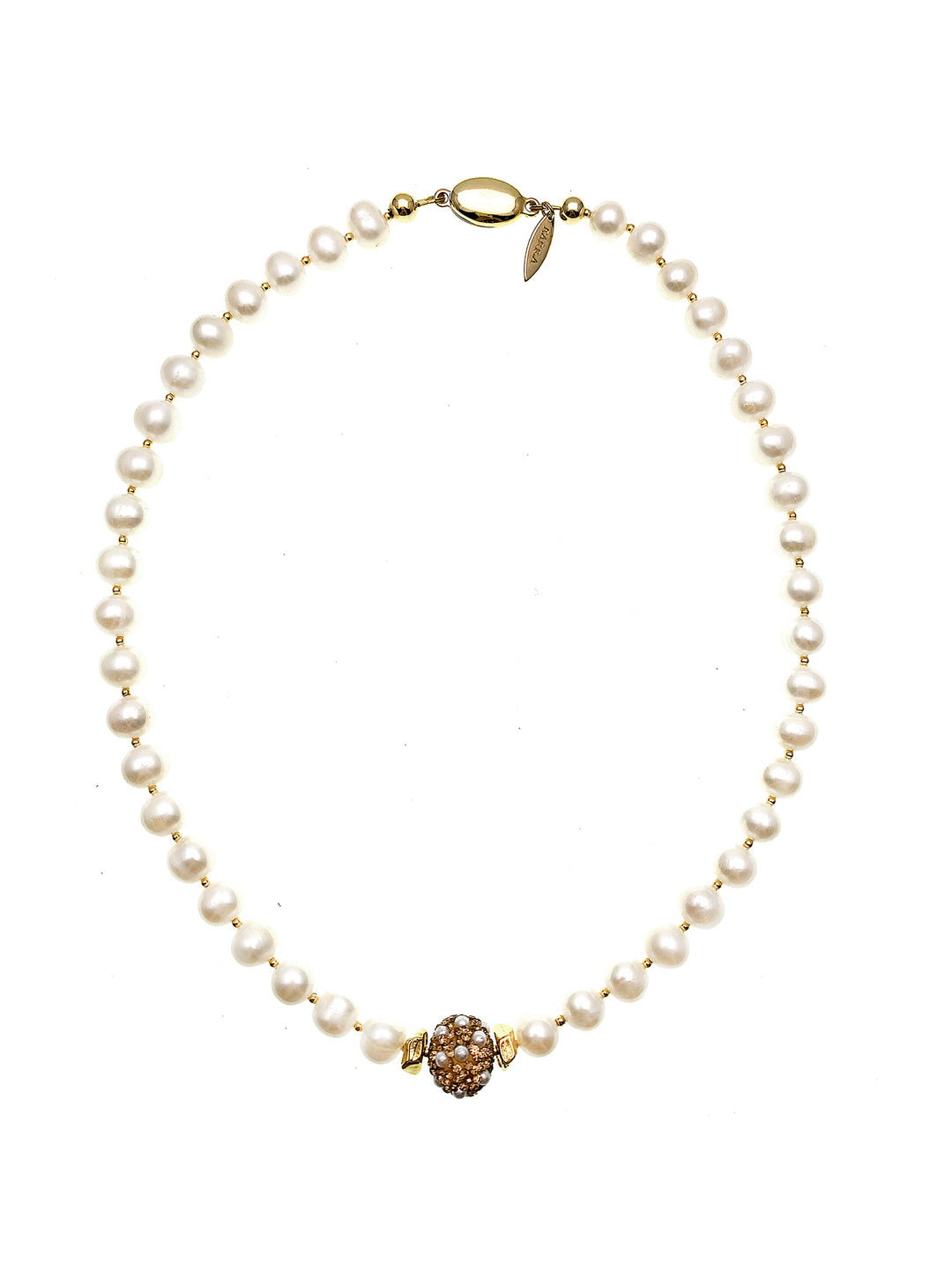 Classic Freshwater Pearls Short Necklace FN026 - FARRA