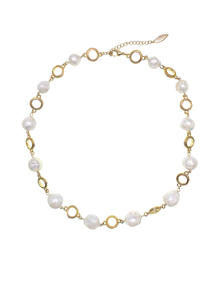 Irregular Freshwater Pearls Chain Necklace HN024 - FARRA