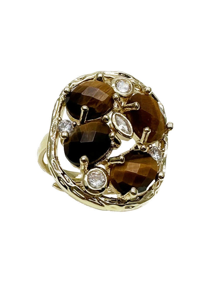 Tiger-Eye Statement Ring KR005 - FARRA
