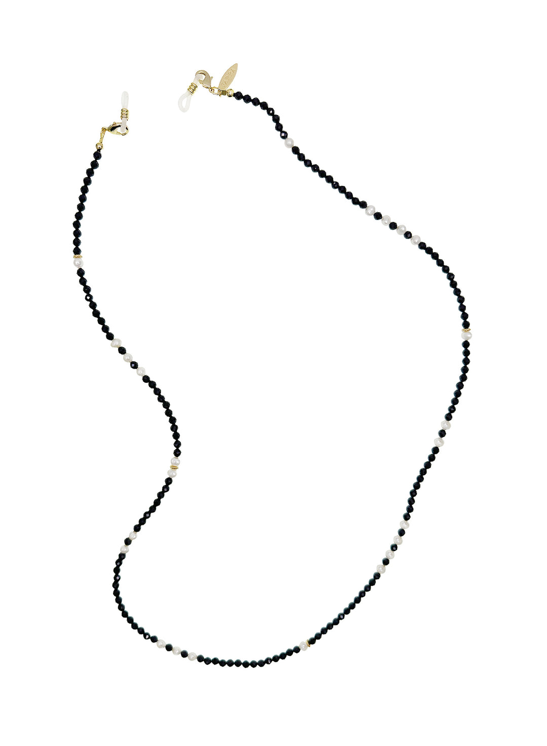 Black Spinel and Freshwater Pearls Eye Glasses Chain EC006 - FARRA