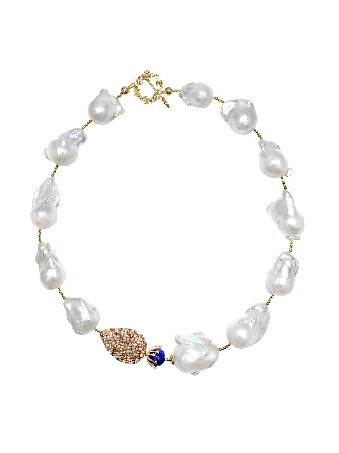 Baroque Pearl With Rhinestones Gorgeous Necklace GN018 - FARRA