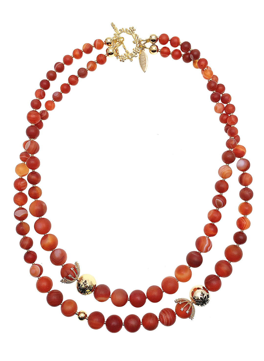 Red Agates Double Strands Stunning Necklace HN033 - FARRA