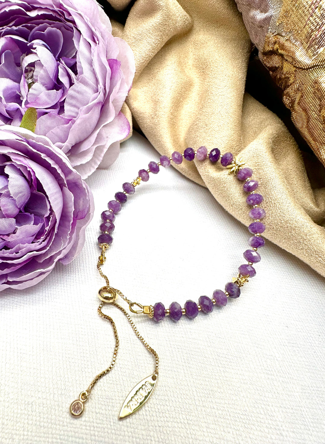 Amethyst Adjustable Bracelet KB007 - FARRA