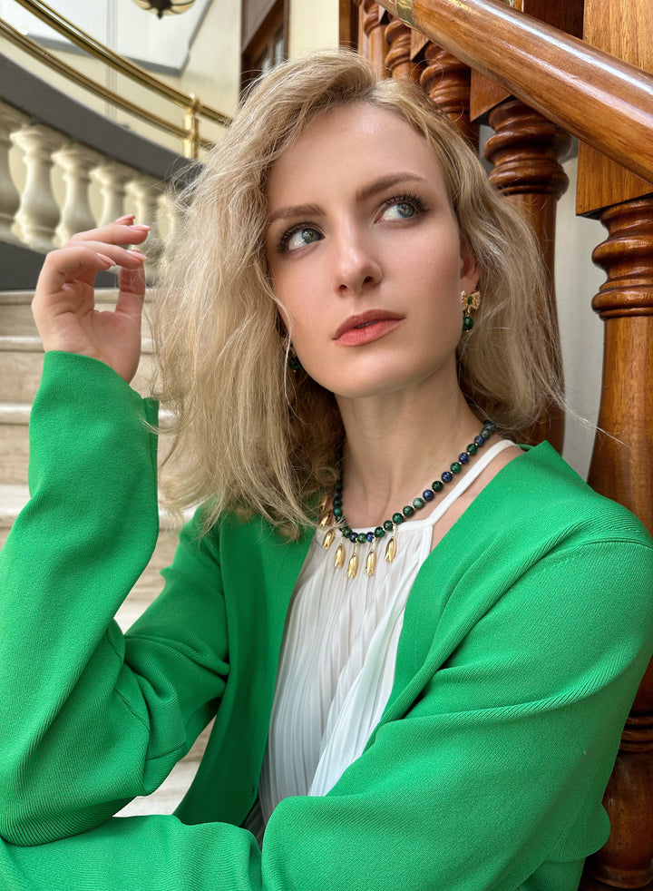 Phoenix Lapis Statement Necklace KN029 - FARRA
