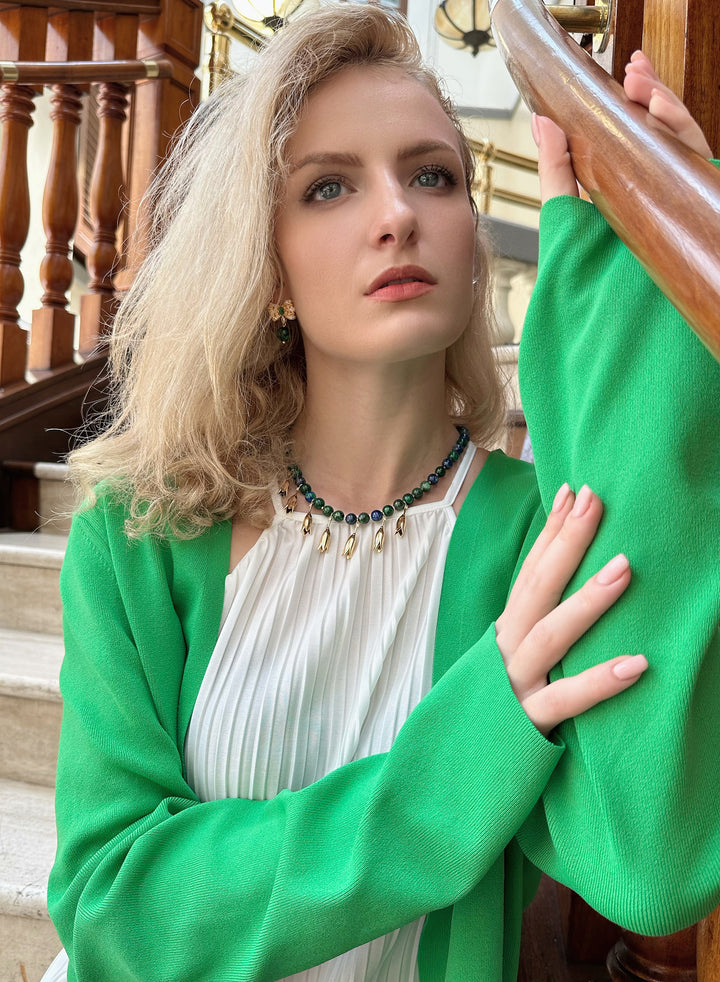 Phoenix Lapis Statement Necklace KN029 - FARRA