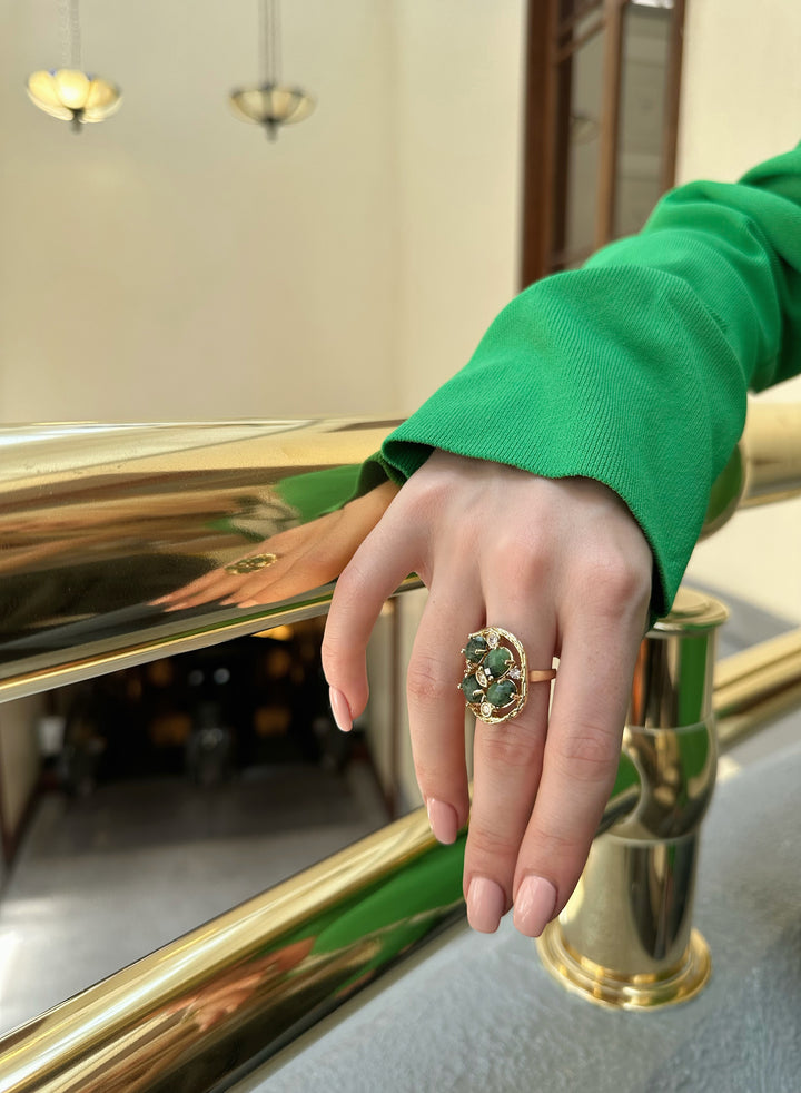 Green Zoisite Gemstone Statement Ring KR004 - FARRA