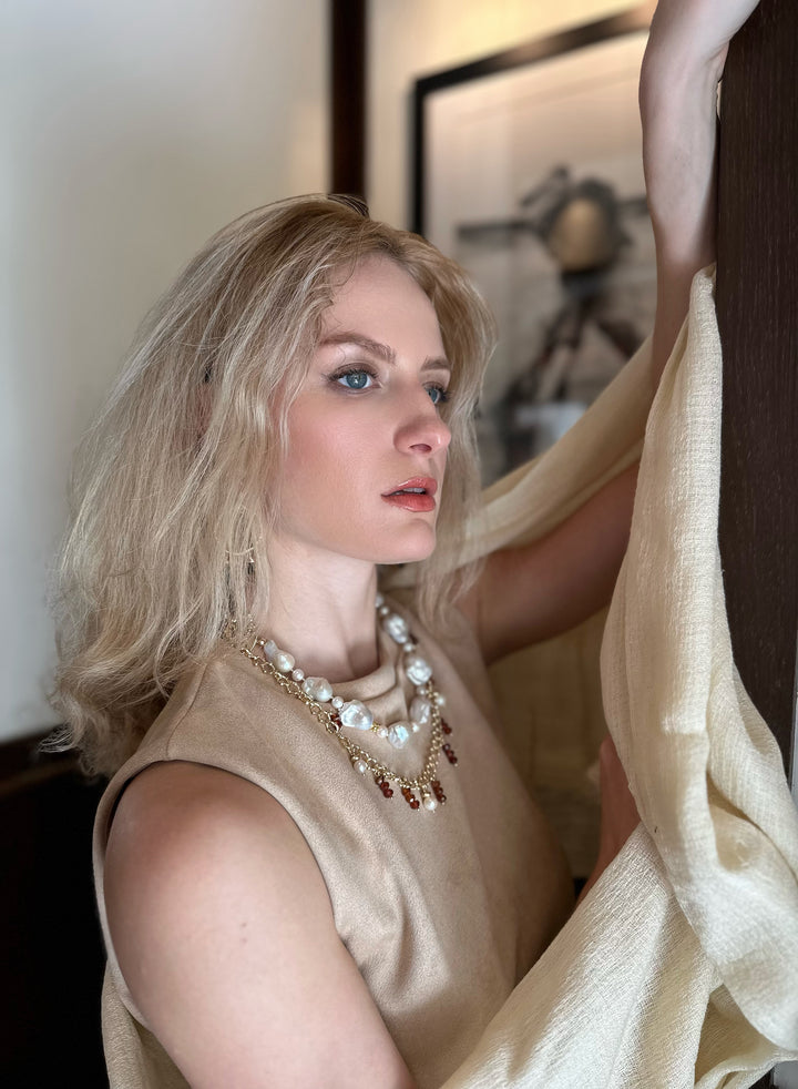 Baroque Pearls Short Necklace KN005 - FARRA