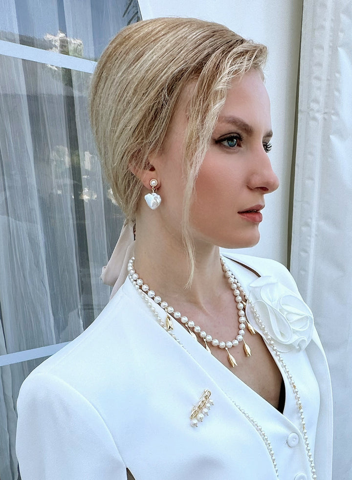 Baroque Freshwater Pearls Clip On Earrings KE002 - FARRA