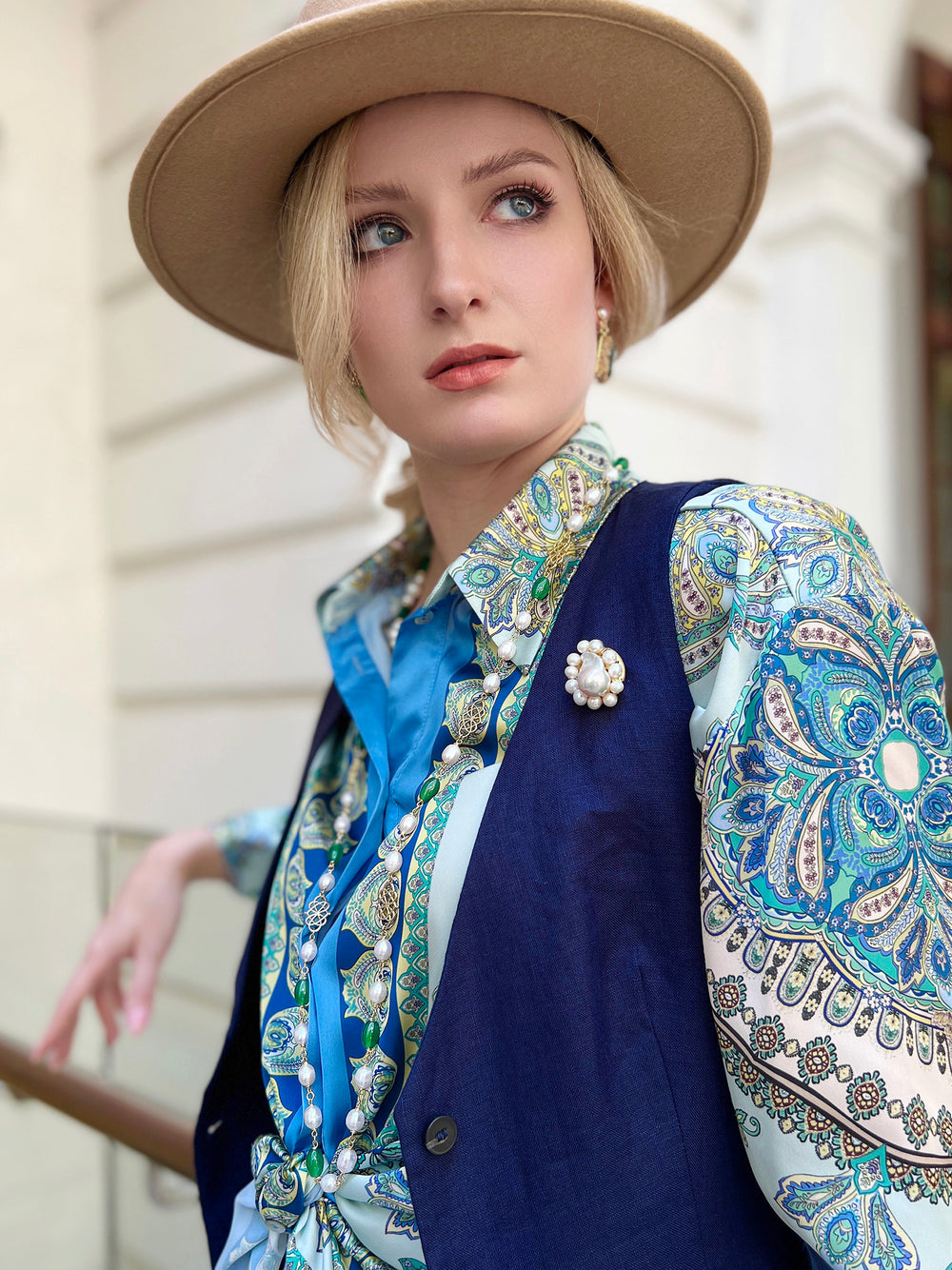 White Baroque Pearl Handmade Brooch HP002 - FARRA