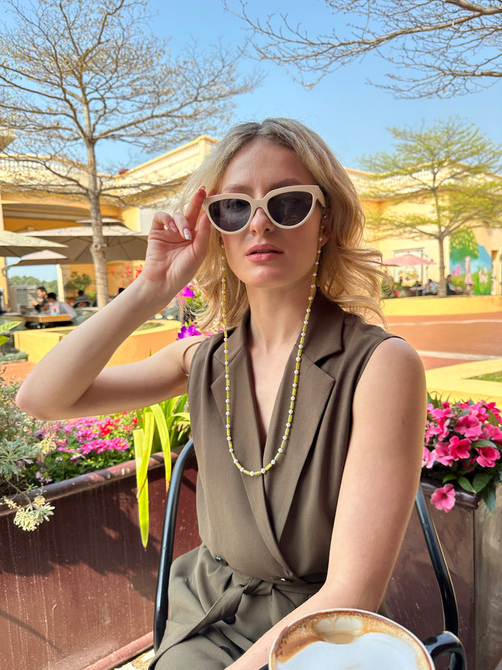 Gemstone With Freshwater Pearls Multi-Way Sunglasses Chain EC004 - FARRA