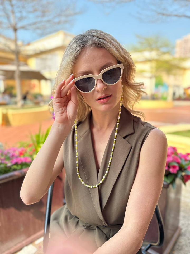 Gemstone With Freshwater Pearls Multi-Way Sunglasses Chain EC004 - FARRA