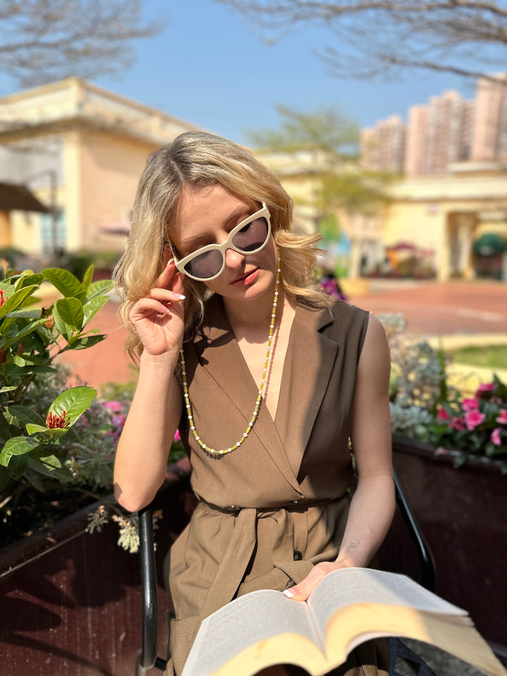 Gemstone With Freshwater Pearls Multi-Way Sunglasses Chain EC004 - FARRA