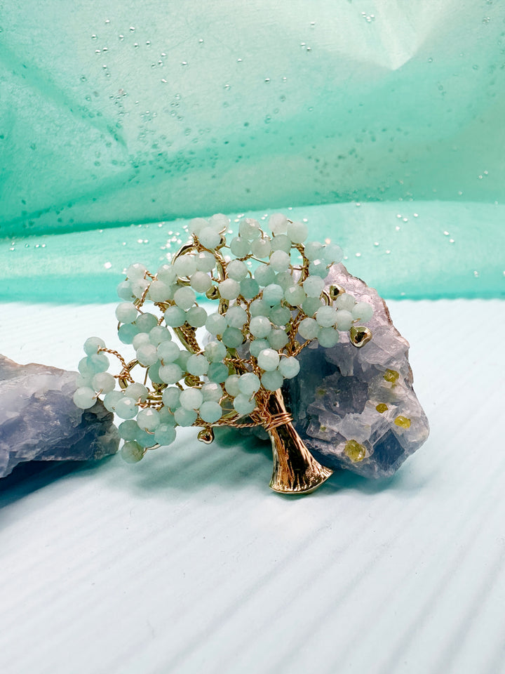 Handcrafted Amazonite Tree Brooch LP004 - FARRA
