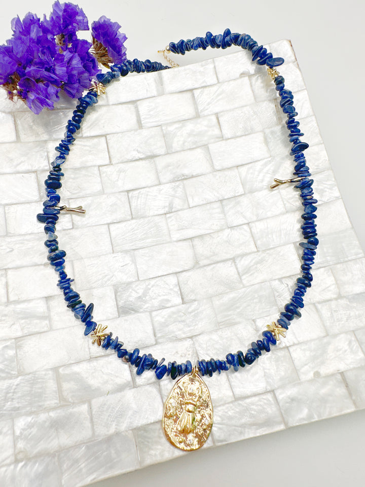 Irregular Sapphire Pendant Necklace LN083