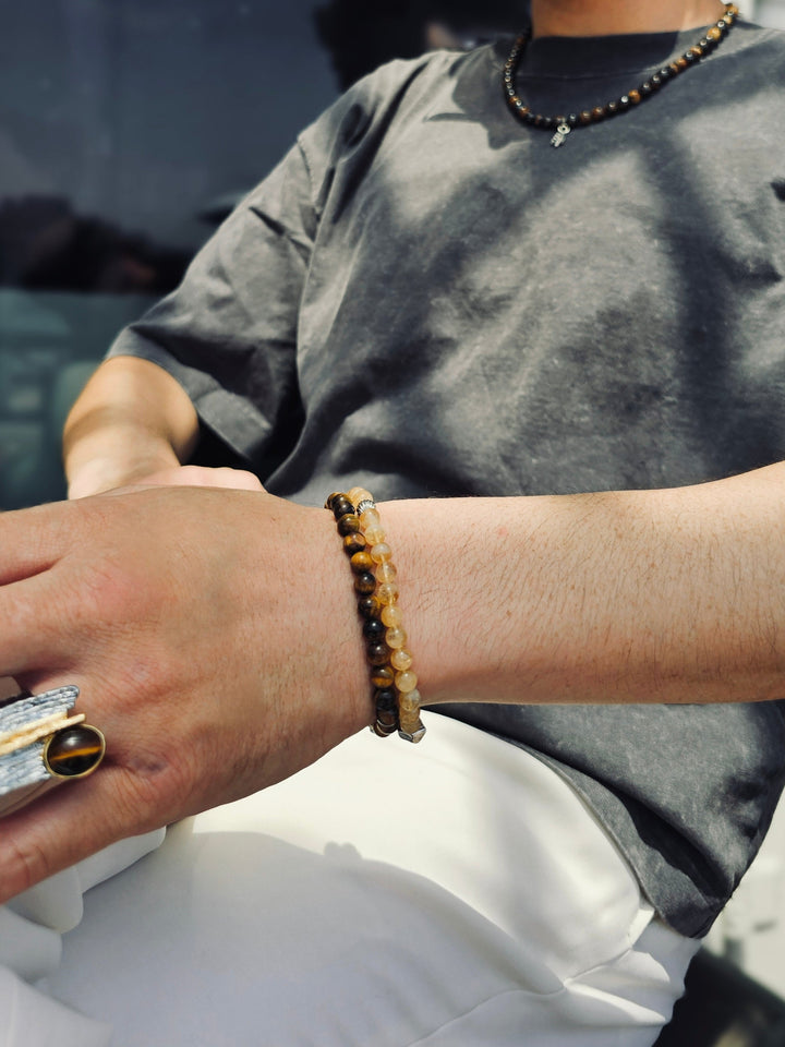 Citrine Flexible Men's Bracelet MEB11