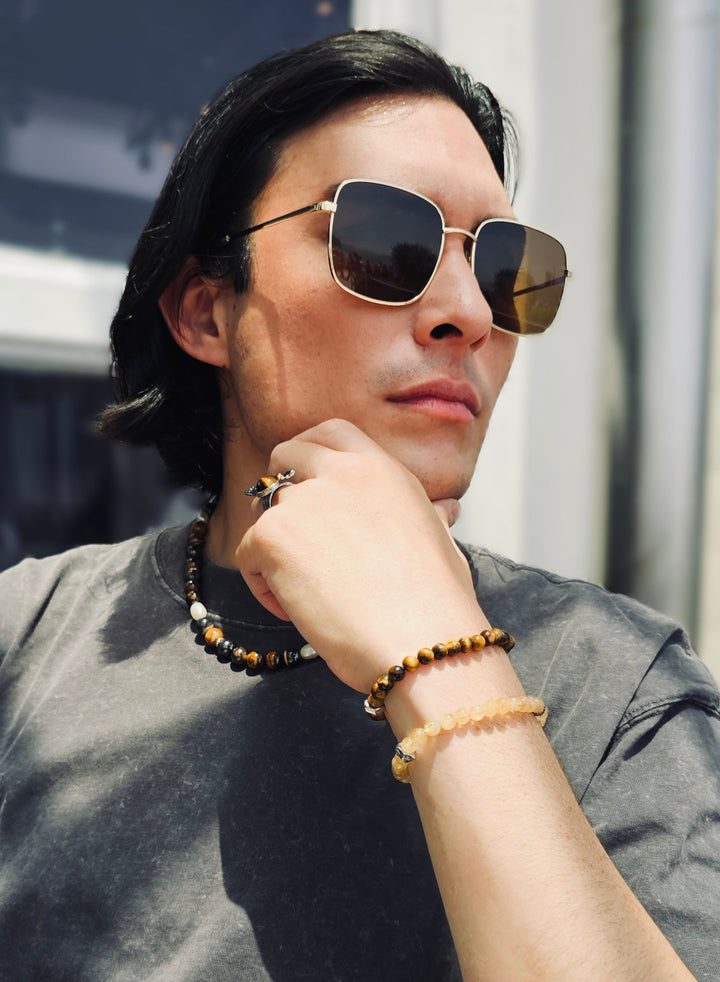Citrine Flexible Men's Bracelet MEB11