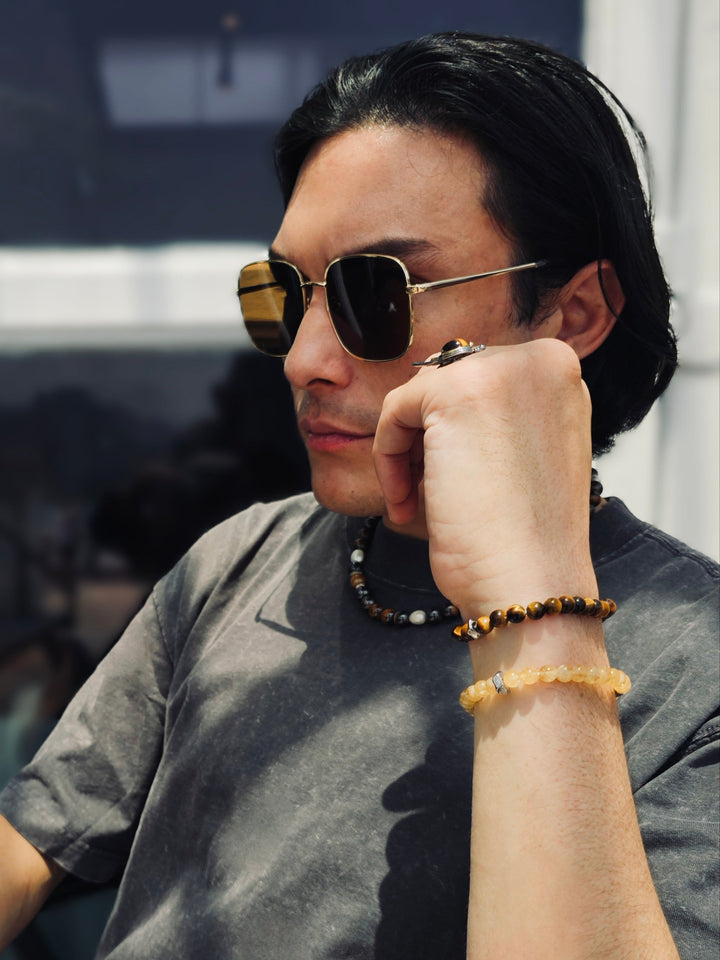 Citrine Flexible Men's Bracelet MEB11