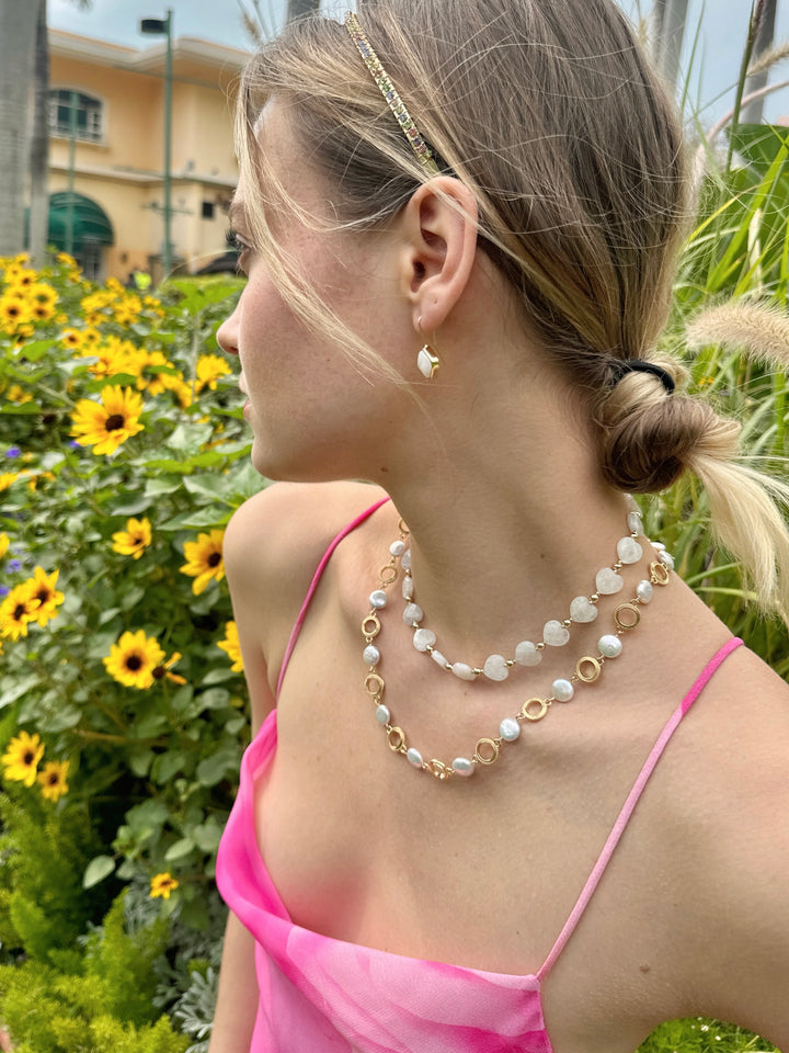 Heart-Shaped Moonstone Choker Necklace LN064 - FARRA