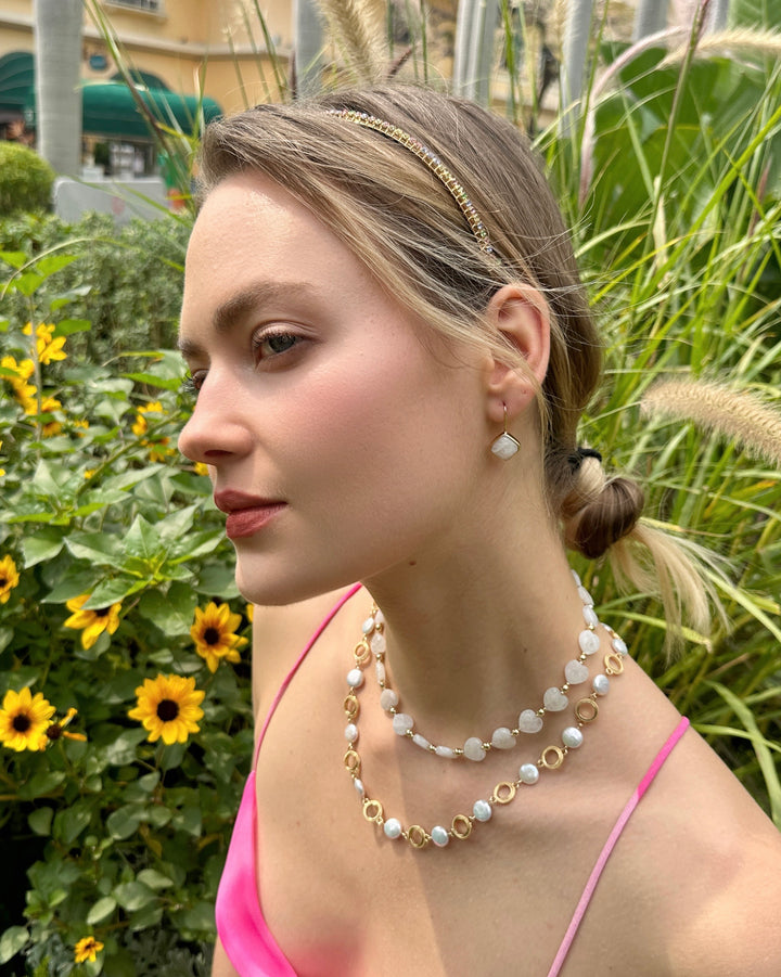Heart-Shaped Moonstone Choker Necklace LN064 - FARRA